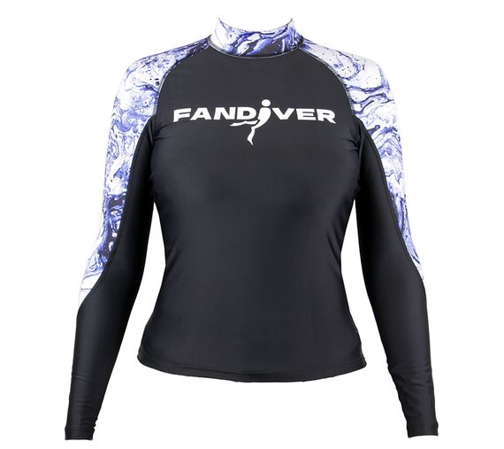 Гидрофутболка-рашгард FanDiver Marble женская фиолетовый/черный