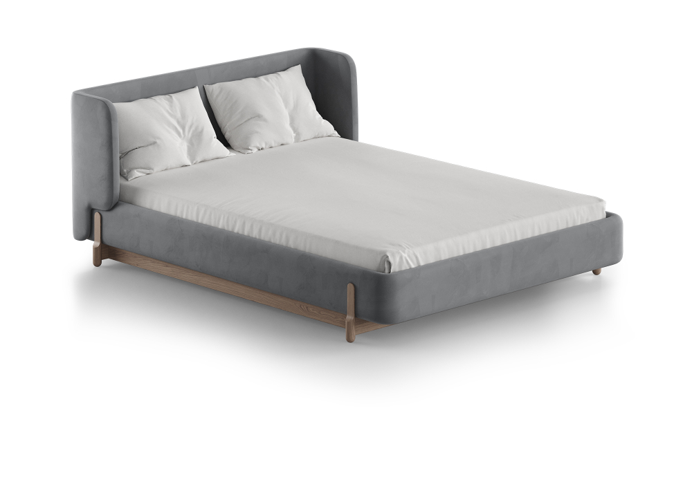 Кровать Basic спальное место 140*200 см (серый, антивандальная)