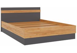 Двуспальная кровать Кассандра 160х200 дуб крафт золотой / антрацит