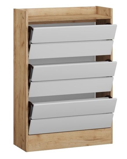 Обувница ЯМАЙКА Япт-2 дуб крафт золотой / белый