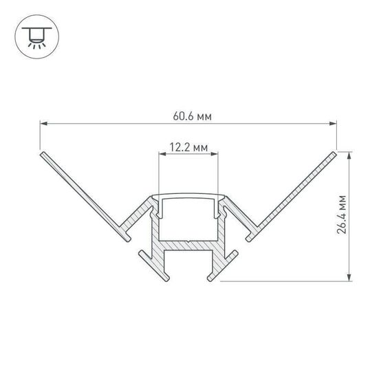 Профиль Arlight ARH-DECORE-S12-INT-2000 ANOD внутренний 023868