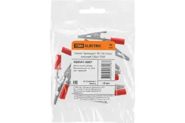 Крокодил зажим ЗК 15А 53мм красный TDM