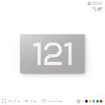 Номер на дверь 121, табличка на дверь для офиса, квартиры, кабинета, аудитории, склада, серый 120х70 мм, Айдентика Технолоджи
