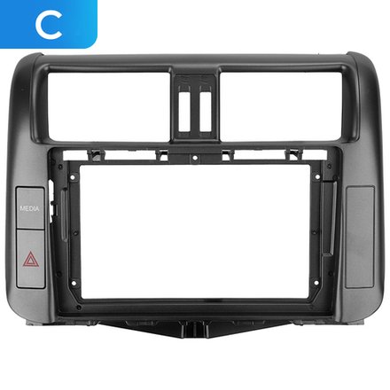 Комплект рамки с разъёмами 9"+can Toyota Prado 150 2009-2013 черная (C) - Car-Smart 7041BlC