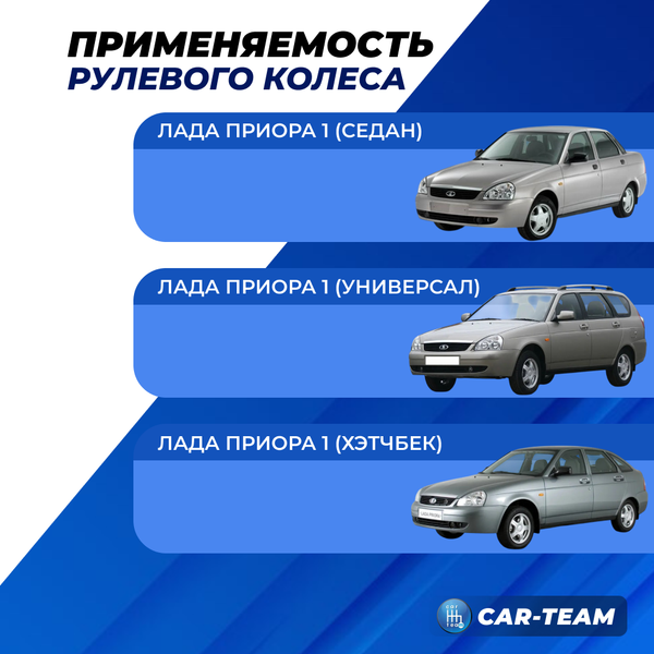 Руль анатомический в стиле "Приора 2" на Лада Приора 1 в сборе адаптированный ver. AMG