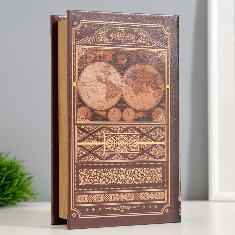 3622167 Сейф дер.книга кож. "Атлас Мира"