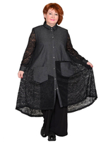 Платье-рубашка с кружевом Эстрада