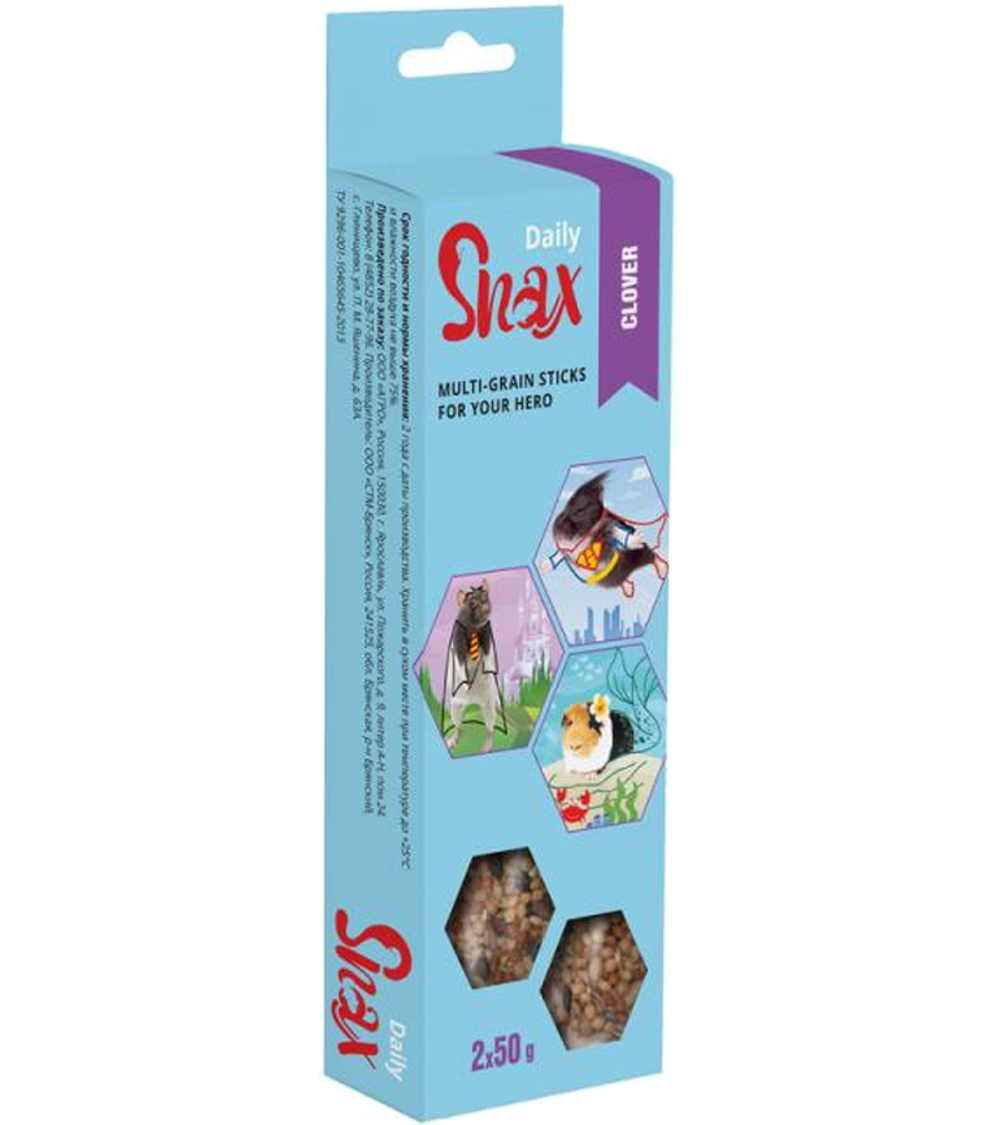 Зерновые палочки для грызунов Snax Daily с клевером 2шт. 100гр.