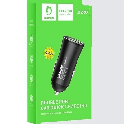 Автомобильное зарядное устройство DENMEN DZ07 2.4A 2xUSB Black
