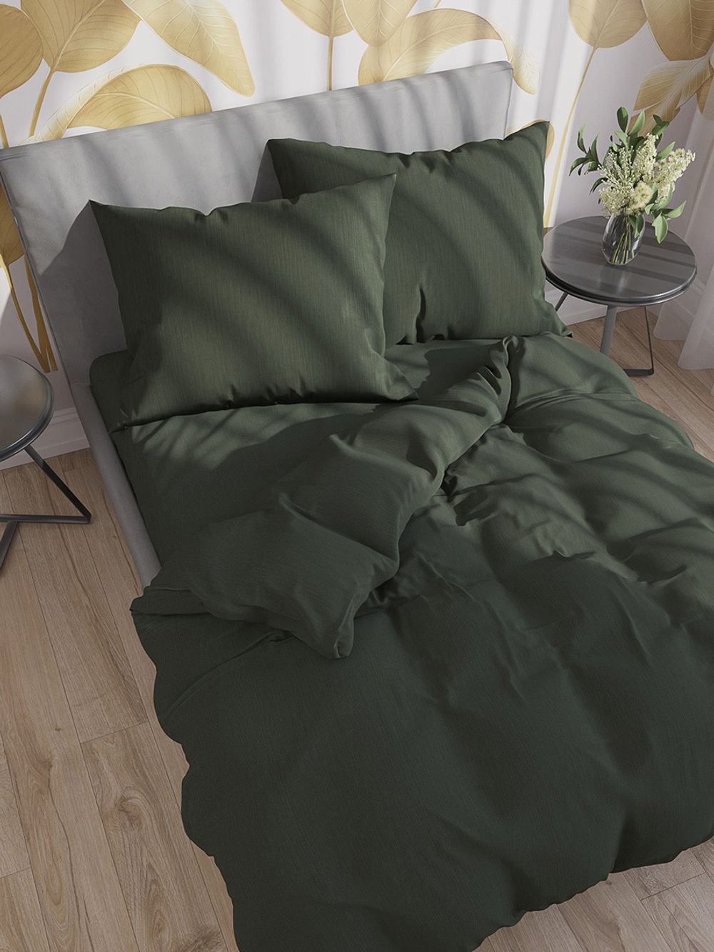 Простынь на резинке Сказка "Verde" 90х200 см , поплин