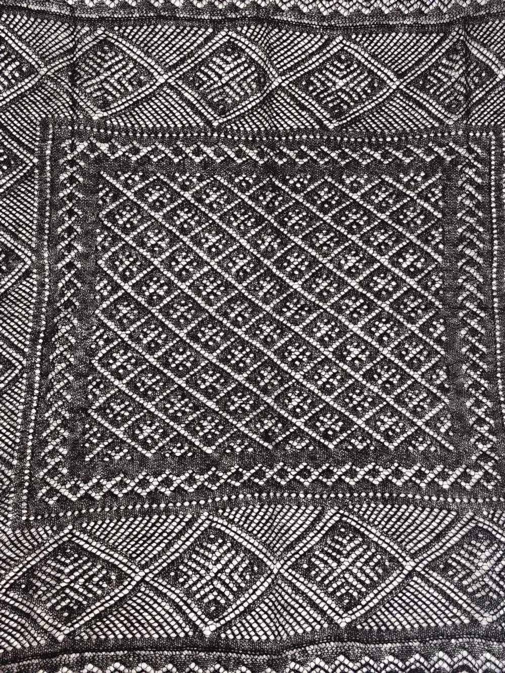 Оренбургский пуховый платок-паутинка А80-07 черный