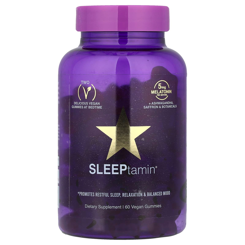 HAIRtamin, SLEEPtamin®, жевательные мармеладки, сладкие сны с ягодами, 60 веганских жевательных таблеток