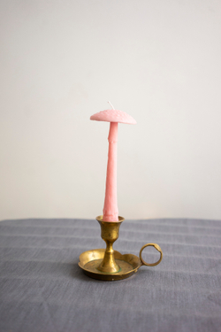Свеча "Гриб Мухомор" нежно-розового цвета