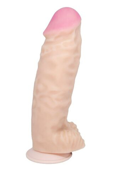 Телесный фаллоимитатор-гигант - 39 см. (Цвет: телесный)