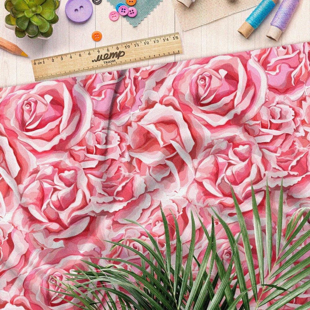 Ткань дюспо розы с розами