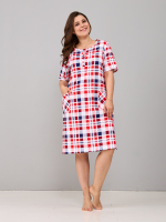 Туника Т-012/клетка-белосинекрасная