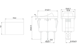 Клавишный выключатель REXANT 250v, 6а, (3с), on-off, красный, с подсветкой, mini (rwb-206, sc-768) 10 штук 36-2150