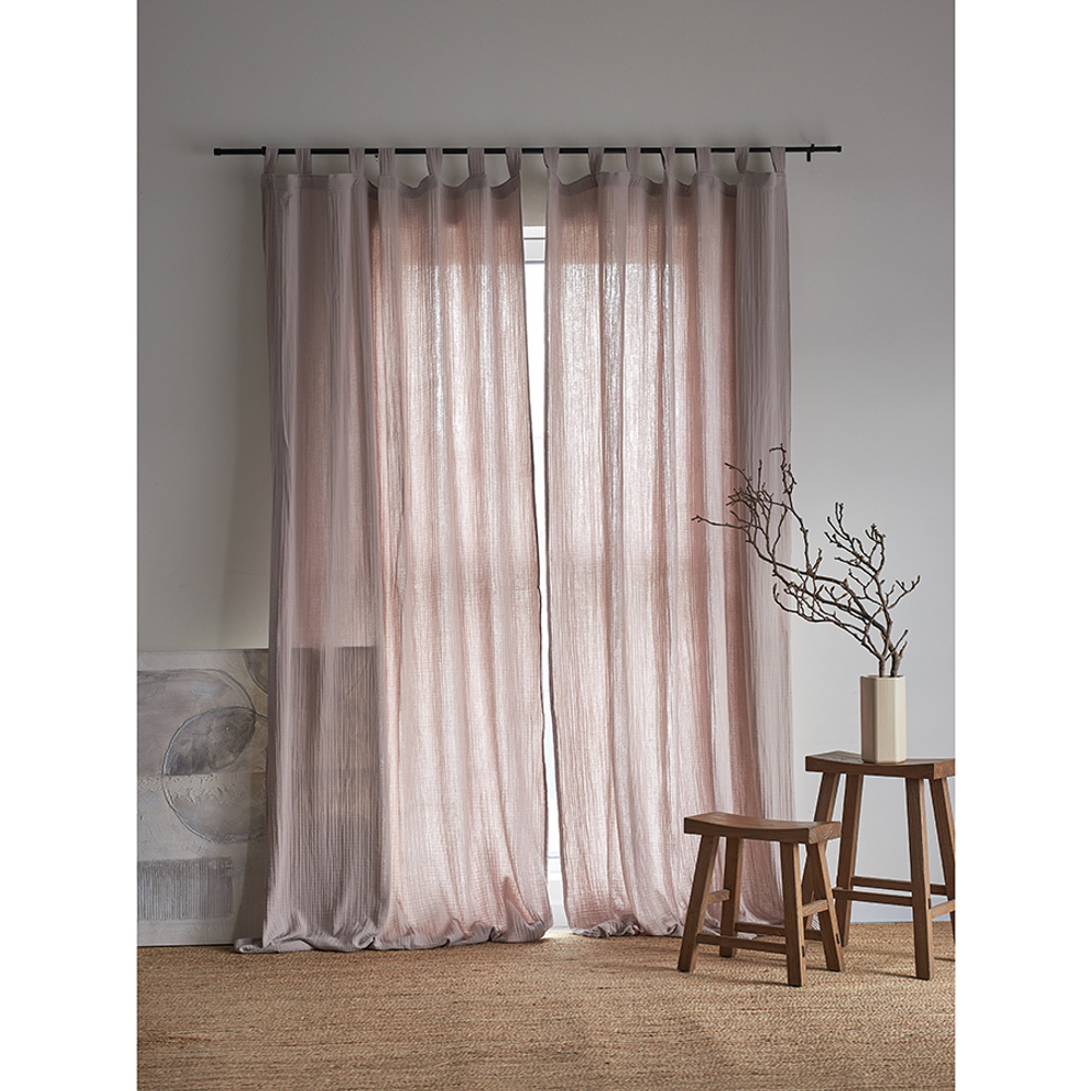 Штора из муслина бежево-серого цвета из коллекции essential, 150х290 см