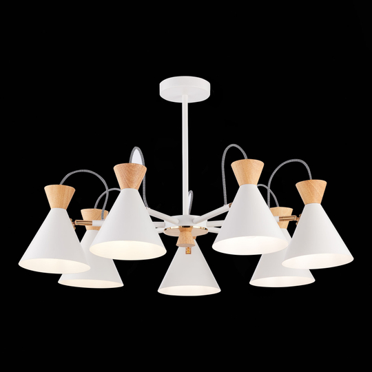 SLE125102-07 Светильник потолочный Белый, Золотистый/Белый, Светлое дерево E14 7*40W