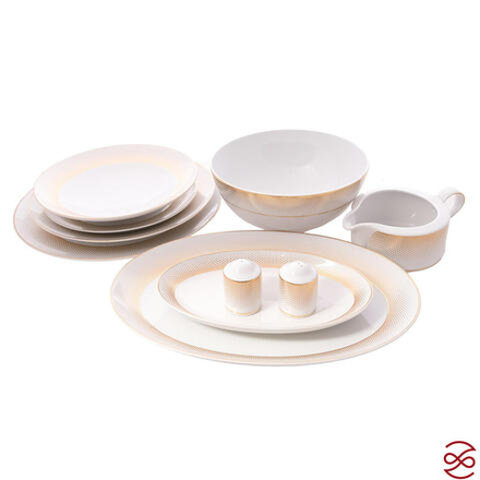 Столовый сервиз Falkenporzellan Deluxe Shape - Rio White Gold 6 персон 25 предметов