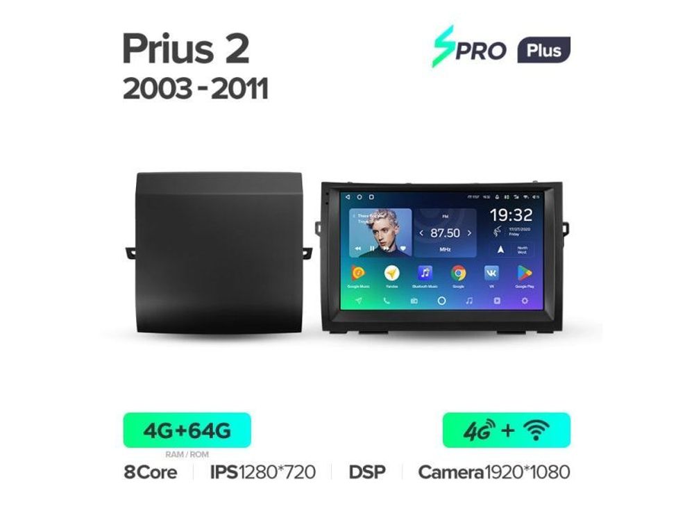 Магнитола Teyes SPRO Plus 4-64 Toyota Prius XW20 II 2 2003 — 2011 9.0&quot;