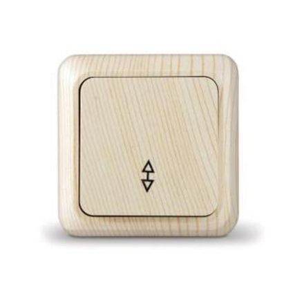 Выключатель проходной одноклавишный "UNIVersal" серия "Олимп", о/у, 10А, 220В, сосна (еврослот) (E23