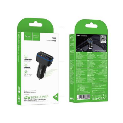 Автомобильное зарядное устройство Hoco Z63A PD30W+QC3.0 (black)