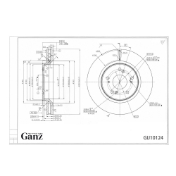 Диск тормозной GANZ передний с покрытием LEXUS RX 15- / TOYOTA RAV4 IV 12-,CAMRY 70 19- 328mm Арт.: GIJ10028