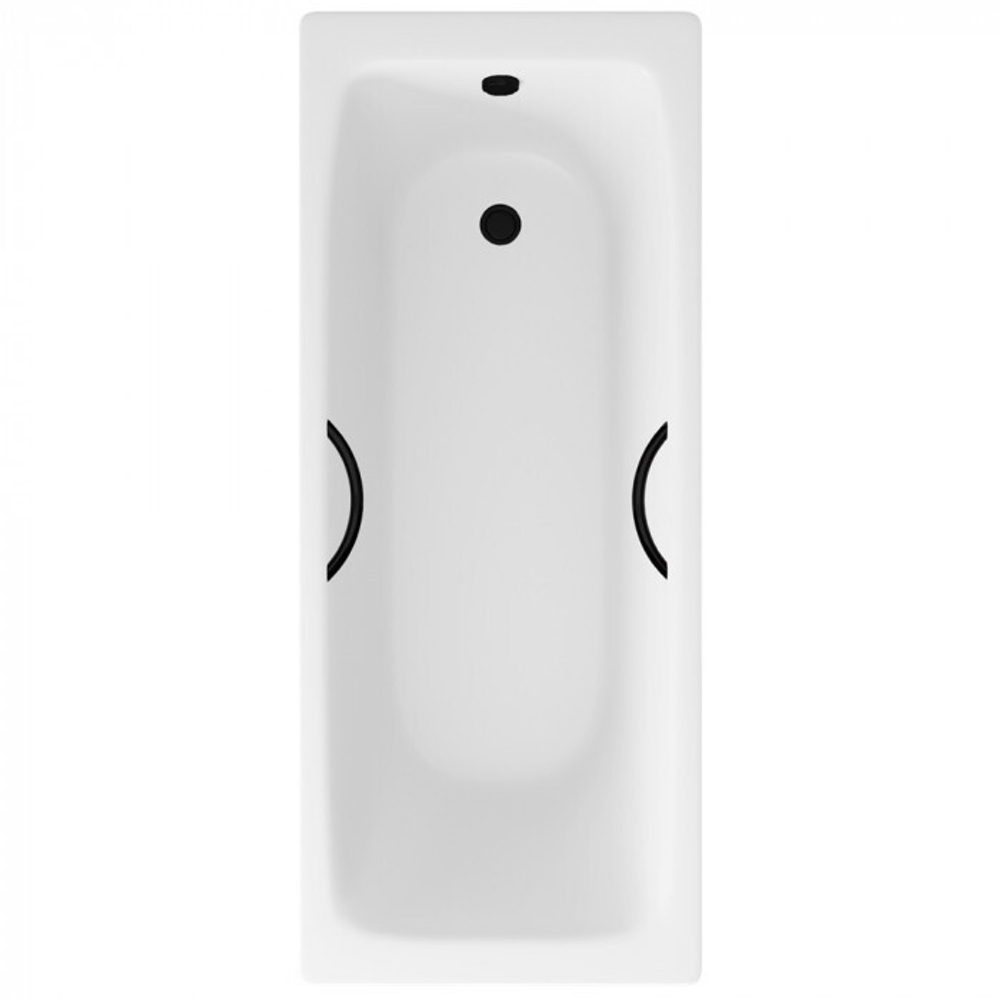 Ванна чугунная Delice Biove 170х75 с черными матовыми ручками DLR220509RB