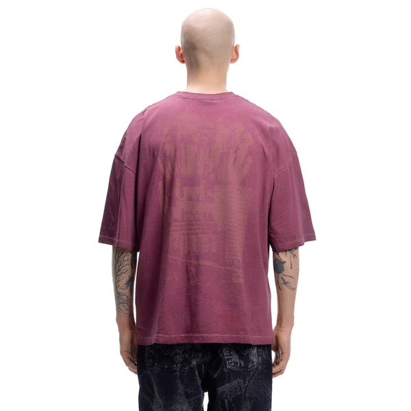 Футболка Omen Burgundy Garment Dyed бордовая - фото 2