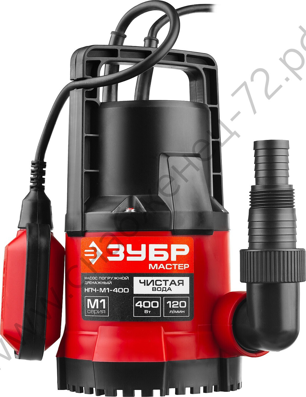 ЗУБР 400 Вт, дренажный насос с минимальным уровнем откачки (НПЧ-М1-400)