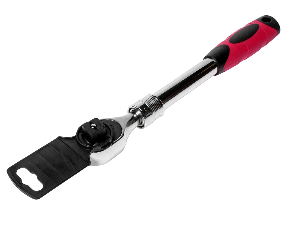 Ключ трещотка 1/2" 72 зуба 305-455мм с телескопической резиновой рукояткой JTC