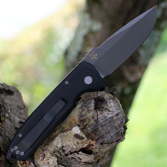 Автоматический нож Pro-Tech PTLG321-D2 Rockeye - алюм. черн. рук-ть, клинок Smoky Grey CPM-D2