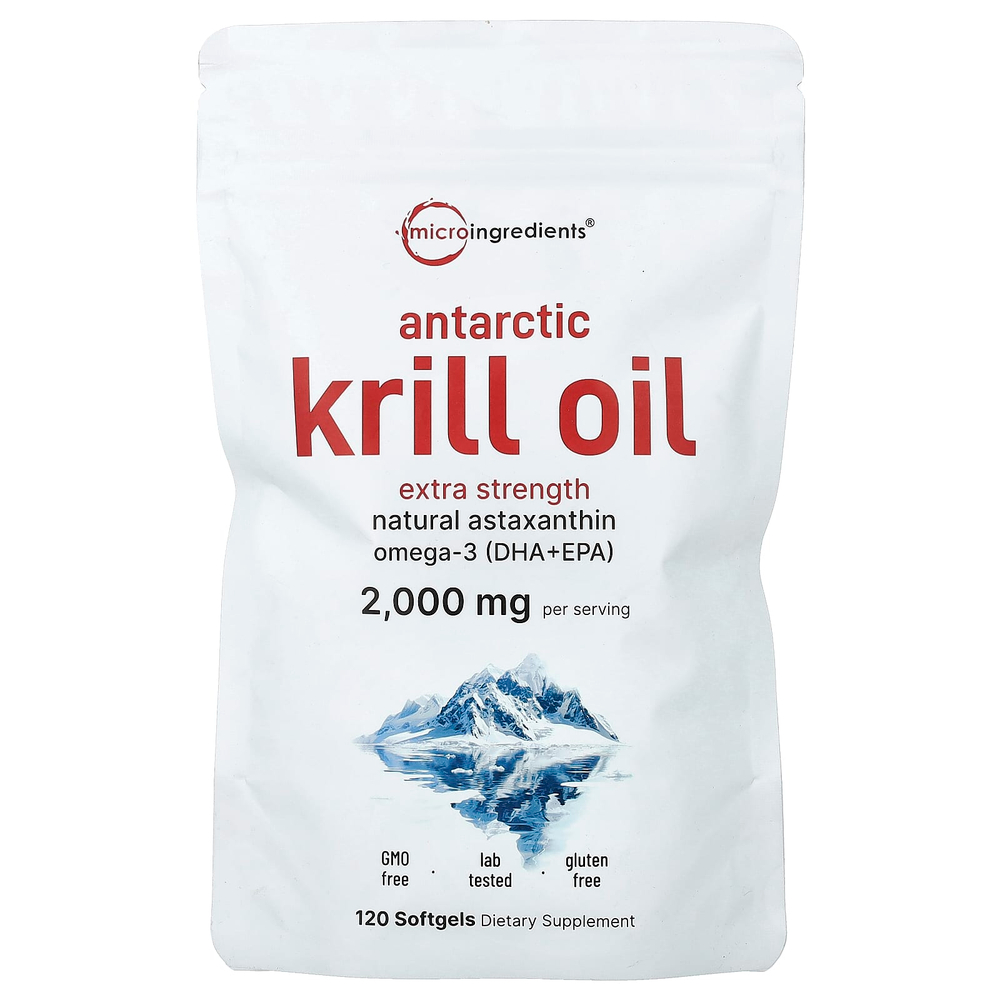 Micro Ingredients, масло антарктического криля, 120 капсул (1000 мг в 1 капсуле)