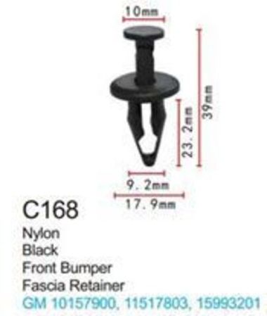 Клипса для крепления внутренней обшивки а/м GM пластиковая (100шт/уп.) Forsage клипса C0168( GM )