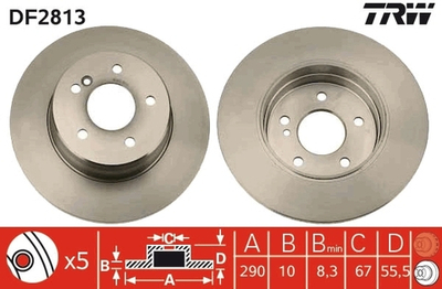 TRW - DF2813-TRW - Brake Disc