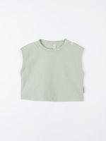 Футболка укороченная без рукавов "Шалфей"