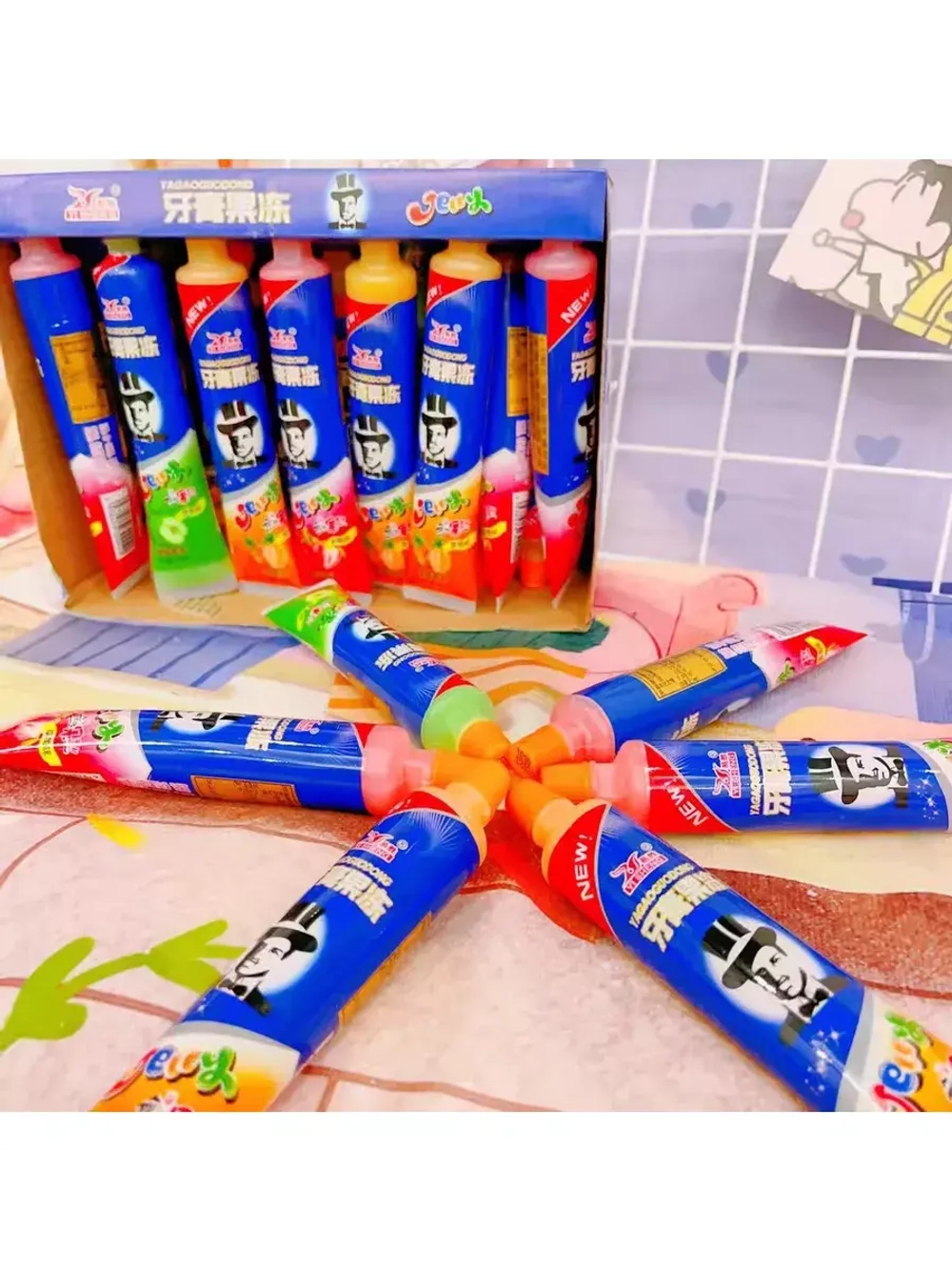 Фруктовое желе-сок в виде зубной пасты ассорти 12 шт