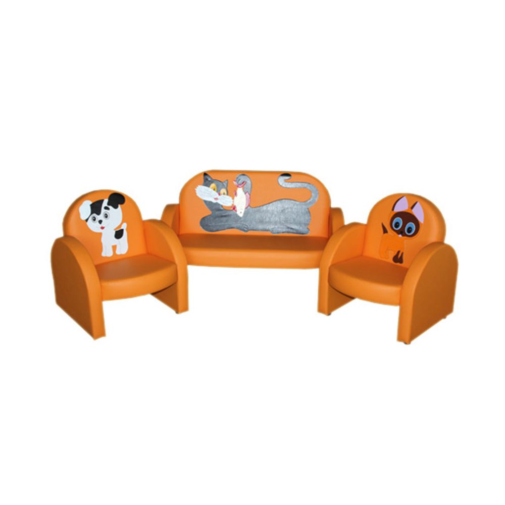 Комплект мягкой игровой мебели «Малыш с аппликацией» оранжевый