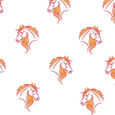 Огненные лошади на белом фоне, символ 2026 Нового года