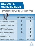 Саморез с прессшайбой 4,2 х 16 острый 100 шт