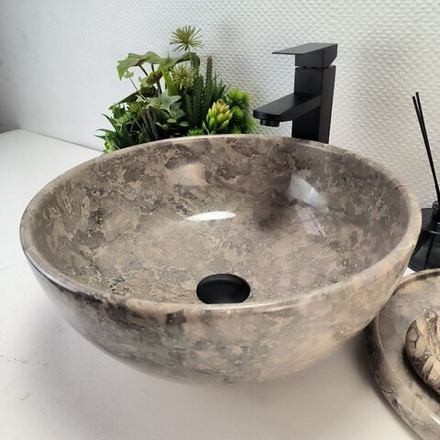 Раковина из мрамора Bowl Grey Tin Lip BM-62933 40*40*17 53