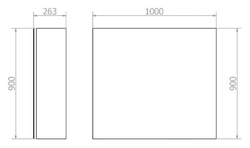 Блок настенный 1000 мм для MUMO 12053. 12055.100 матовый