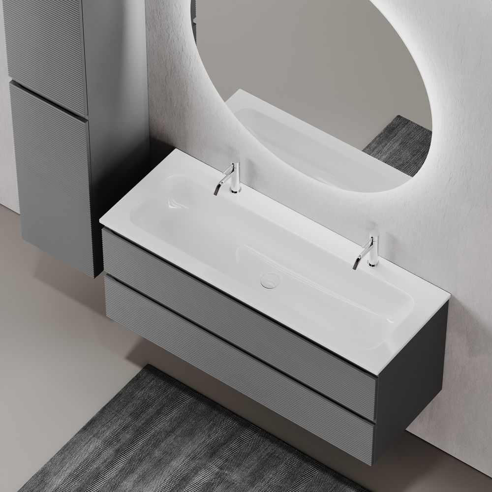 Тумба подвесная под раковину Sancos Folk, Grey soft 1195х445х500