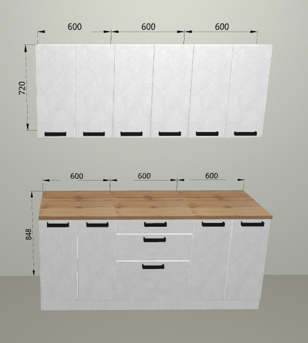 Модульная кухня "Фиджи" Кварц