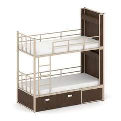 Overnight Кровать 2-х ярусная ON.K2-001 Венге Цаво/Металл Капучино 2080*950*2260