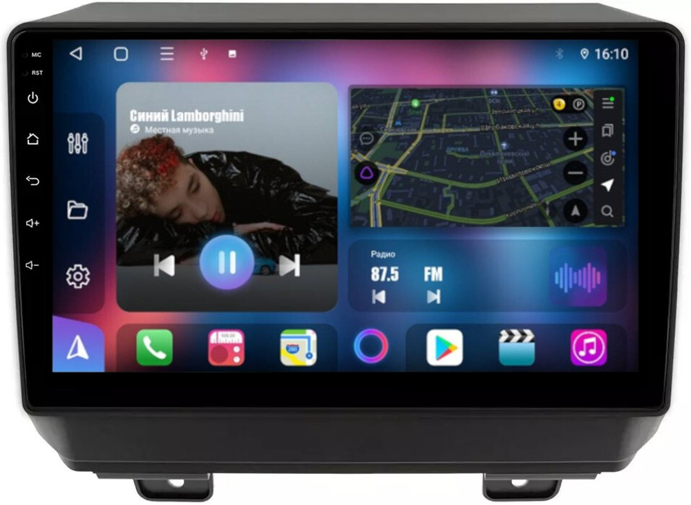 Магнитола для Jeep Wrangler 4 2018+ - FarCar BM9565M на Android 13, QLED, TS10, 4Гб+32Гб, CarPlay, 4G SIM-слот