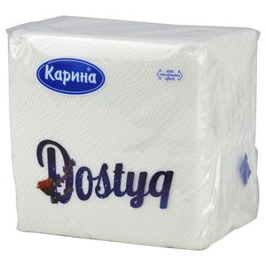 Салфетки бумажные Карина Dostyq белая 24*24 см однослойная 70 л/пач 60 пач/мат