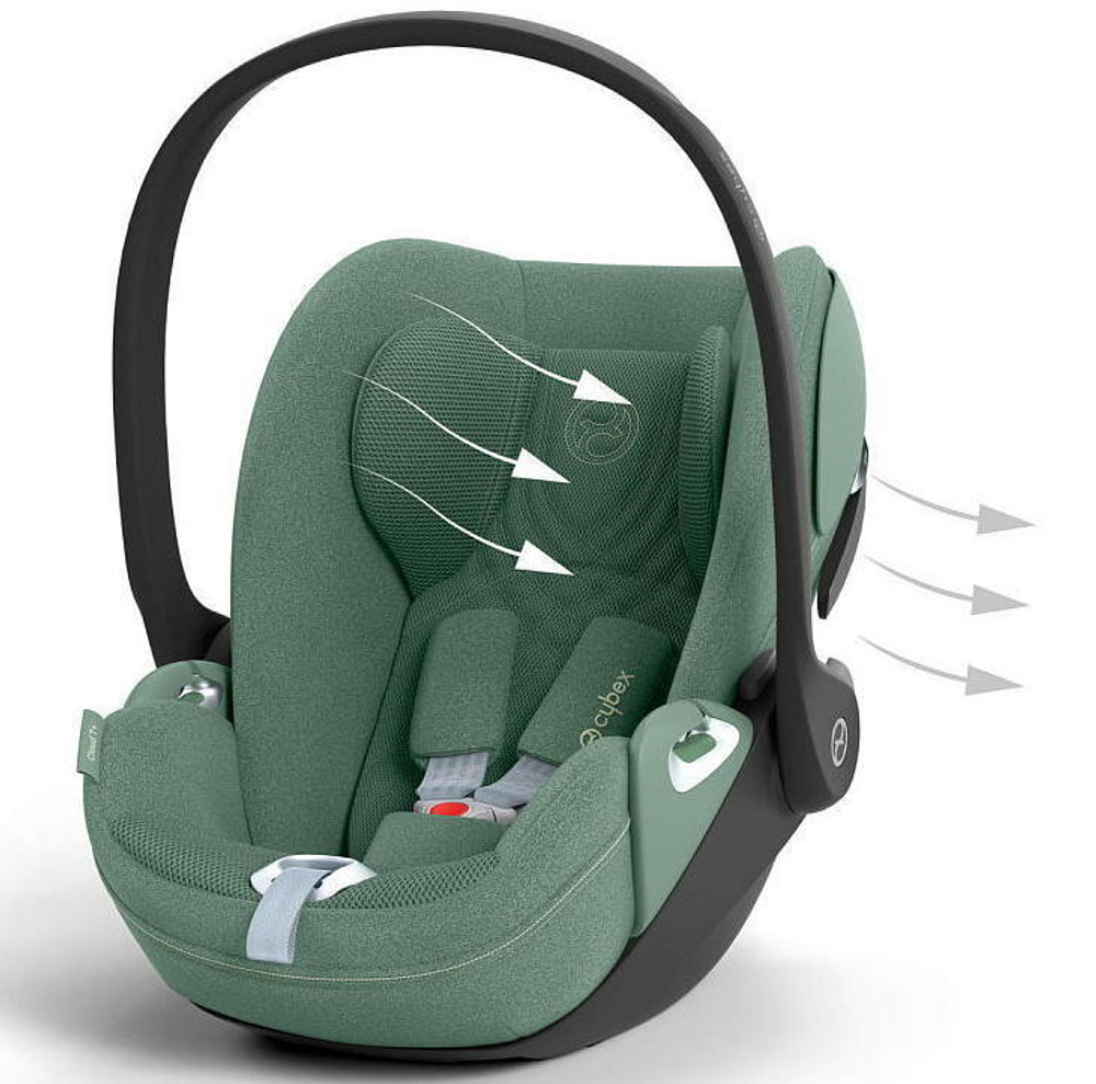 Коляска Cybex Talos S Lux TPE complete Cloud T Leaf Green Plus 3 в 1 Seashell Beige с дождевиками