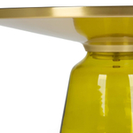 Кофейный столик Vaso Glass 1 диаметр 75 стекло закалённое, желтый, черный